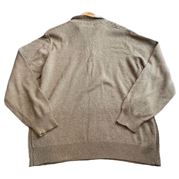 Vintage‎ Oscar De La Renta Men’s L Pullover Sweater Beige Tan Button Neck Cotton - Picture 5 of 8